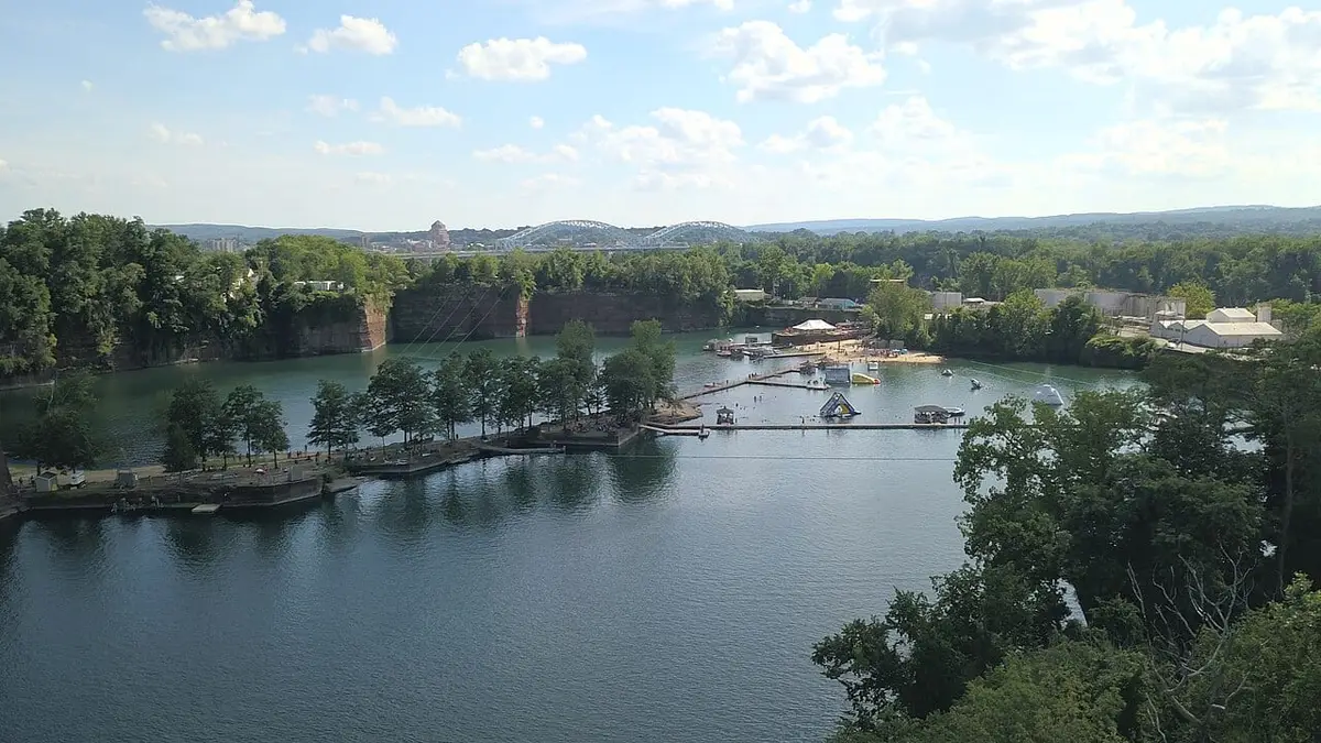 The historic Portland brownstone quarries in Connecticut, now flooded