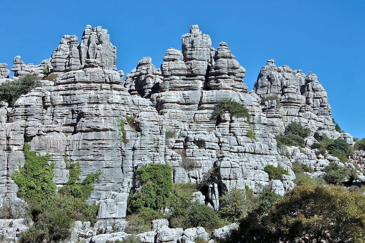 El Torcal (Spain): karst landforms carved as rainwater dissolves limestone