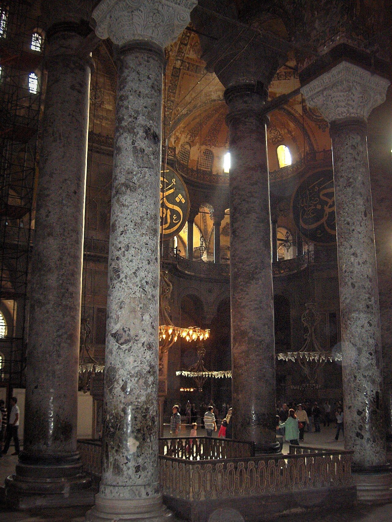 Columns in the southern part of Hagia Sophia, Istanbul