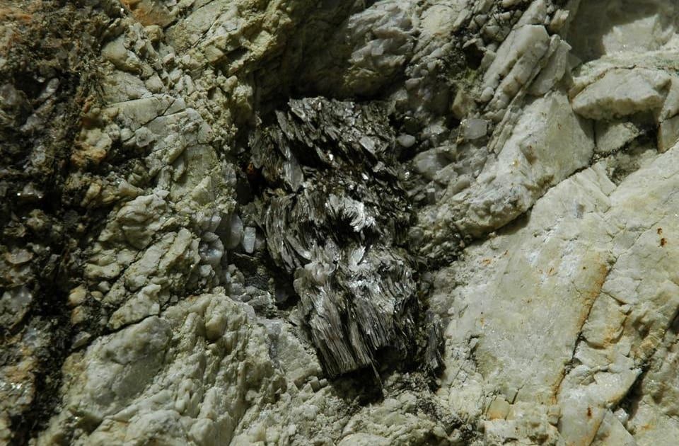 A large mica crystal at the Ruggles Pegmatite Mine, New Hampshire