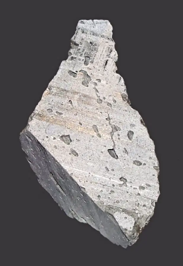 Part of sample 76015, collected on the Apollo 17 mission; about 3.9 billion years old