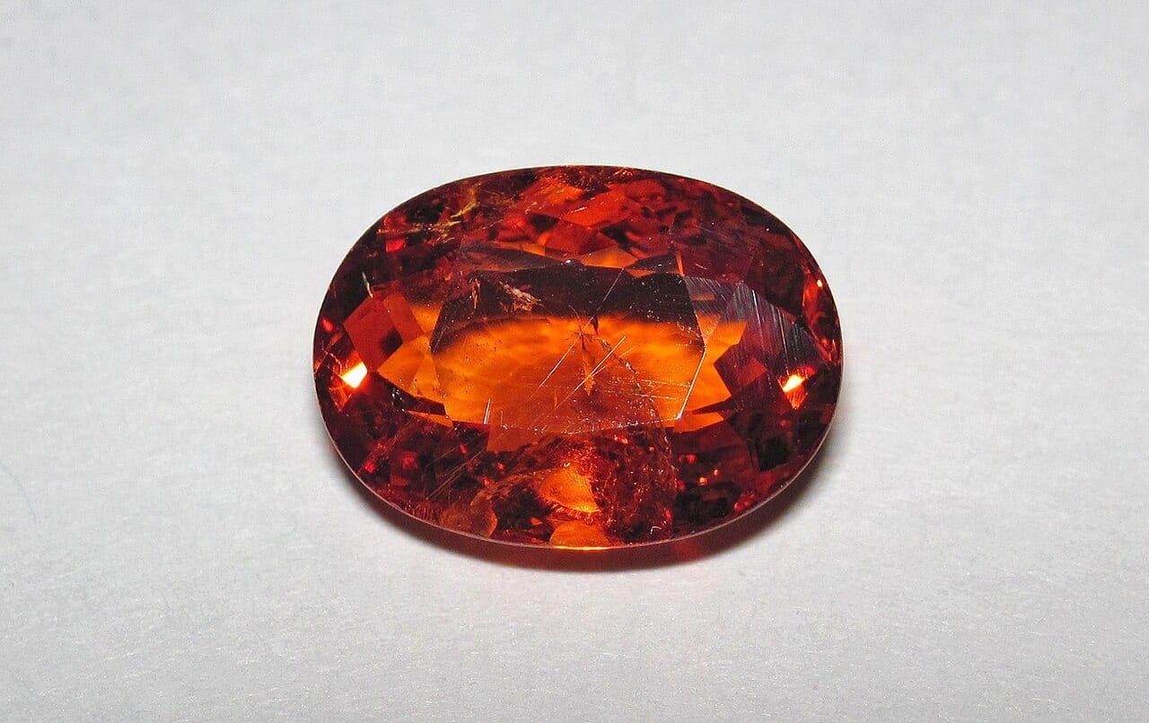 Mandarin garnet specimen