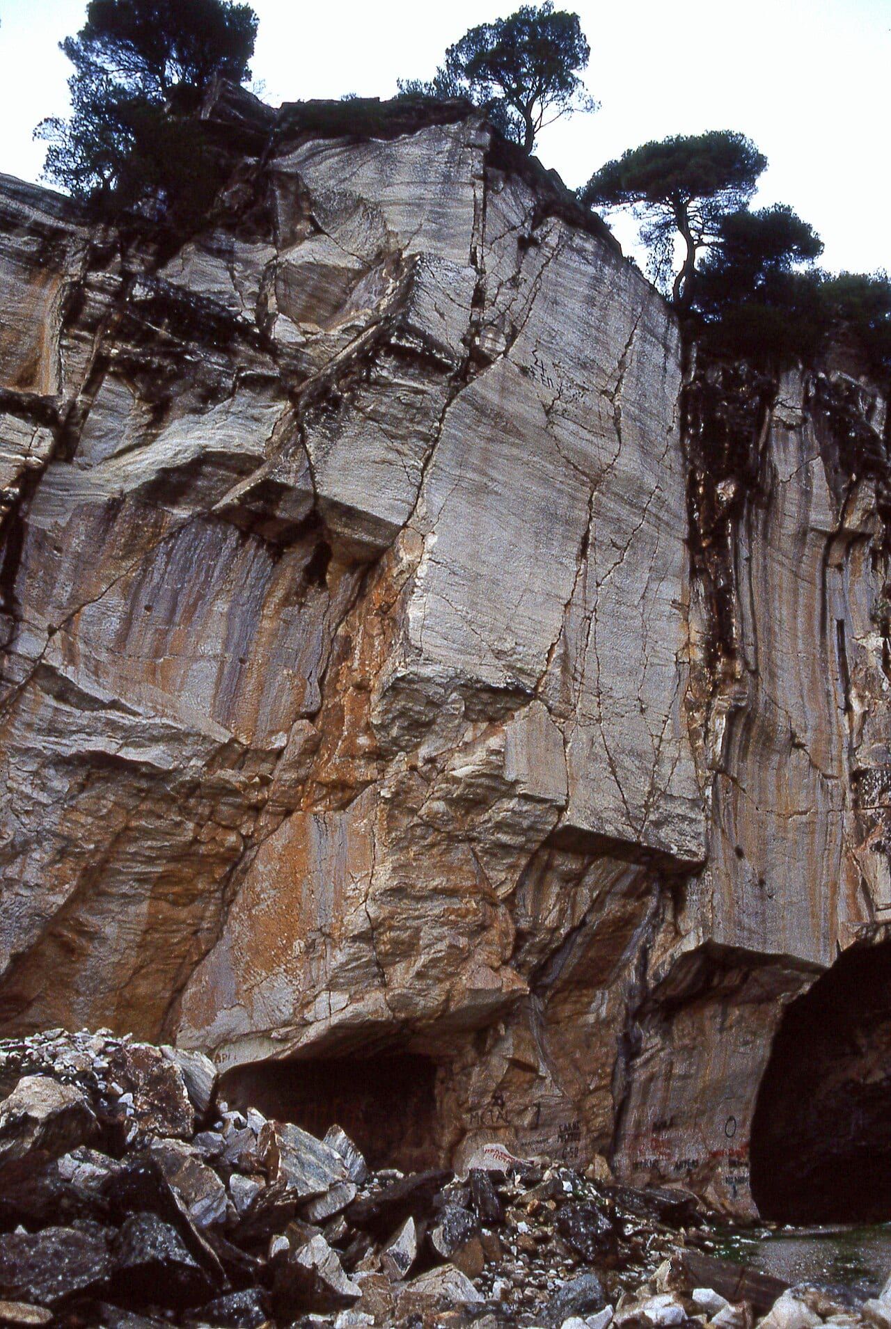 The ancient Spilia quarry on the south-west slope of Mount Pentelicus